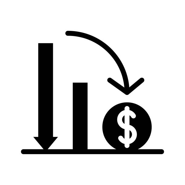 金融投资中下跌的美元符号图片下载