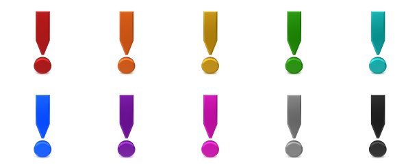 感叹号符号符号图标设置3d渲染插图图形红黑蓝金色银色多色警告建议模板图片下载