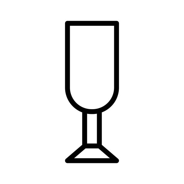 葡萄酒杯或香槟酒杯餐厅轮廓图标图片下载