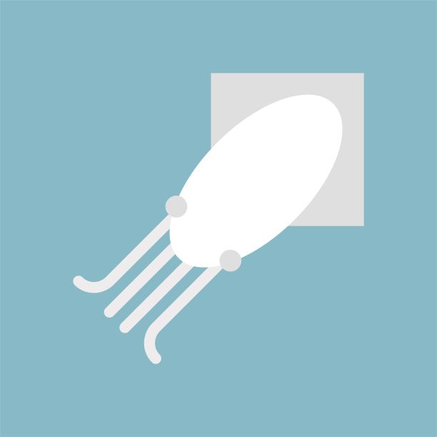 海鲜鱿鱼健康的墨鱼在平面设计图标。图片下载