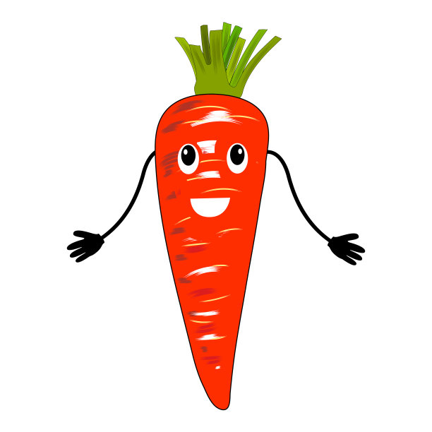 白底上的胡萝卜面是平的。矢量插图。图片下载