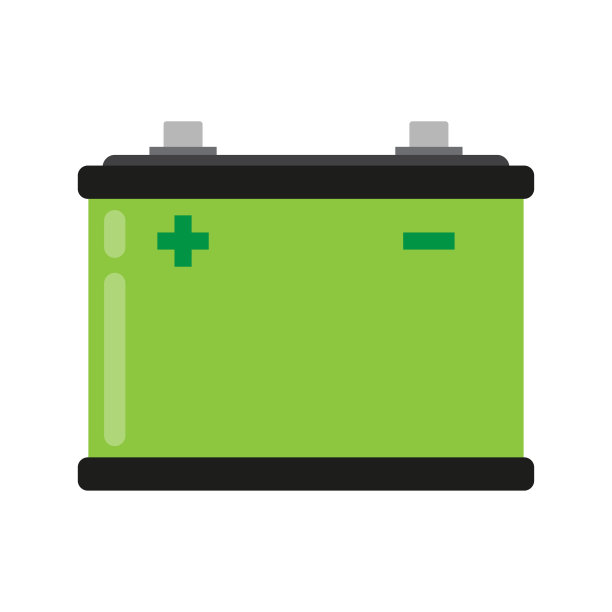 汽车电池平面矢量图标图片下载