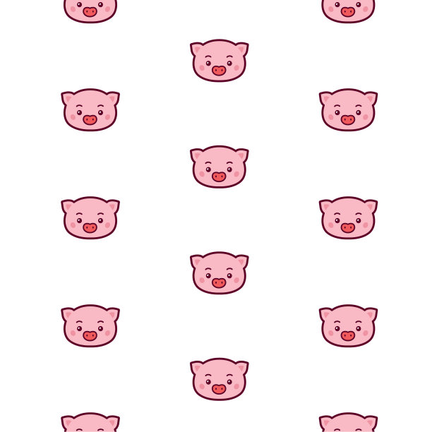 猪的头模式。向量。站点的图标。猪头的图案。标志，商店和儿童工作室的标志。为包装纸和织物绘制图纸。孩子的商品。图片下载