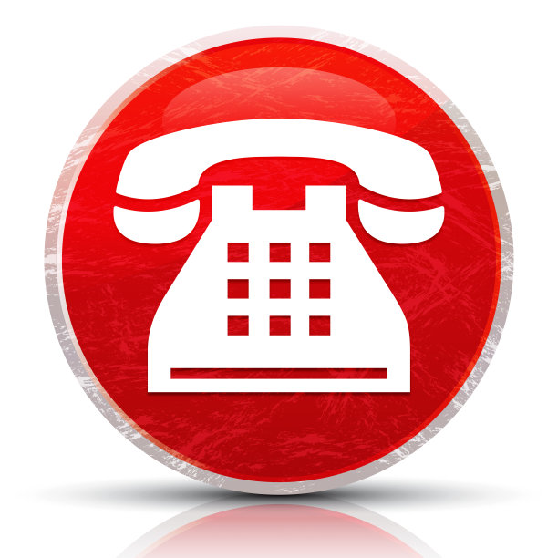 电话图标金属垃圾抽象红色圆形按钮插图图片下载