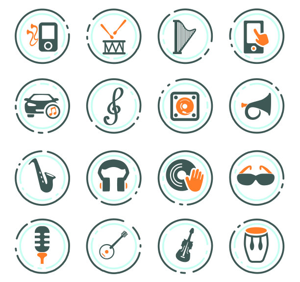 迪斯科或俱乐部图标集图片下载