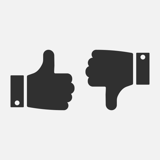 手trumb向上和向下图标孤立在白色背景。矢量插图。图片下载