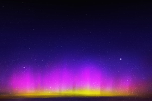 矢量插图与美丽的星空和北极光图片下载