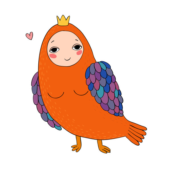 女孩Sirin。神话的鸟。俄罗斯的民间传说。白色背景上孤立的物体。矢量插图。图片下载