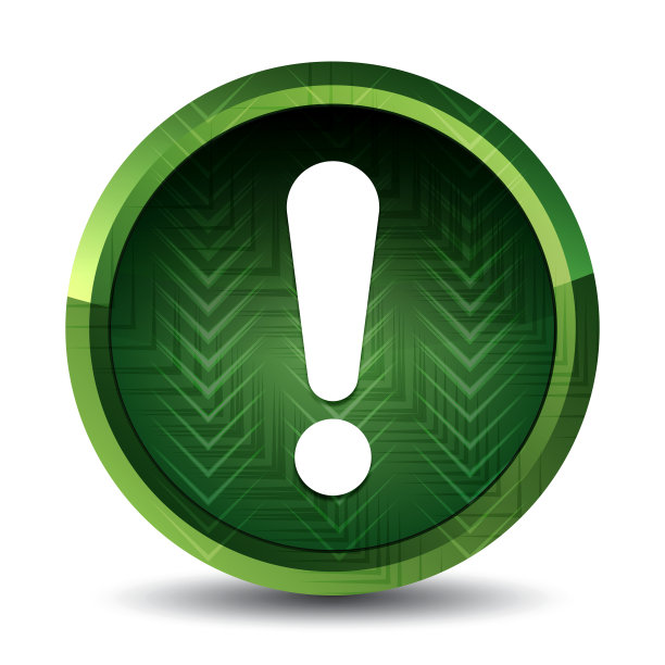 感叹号图标叶绿色圆形按钮图片下载