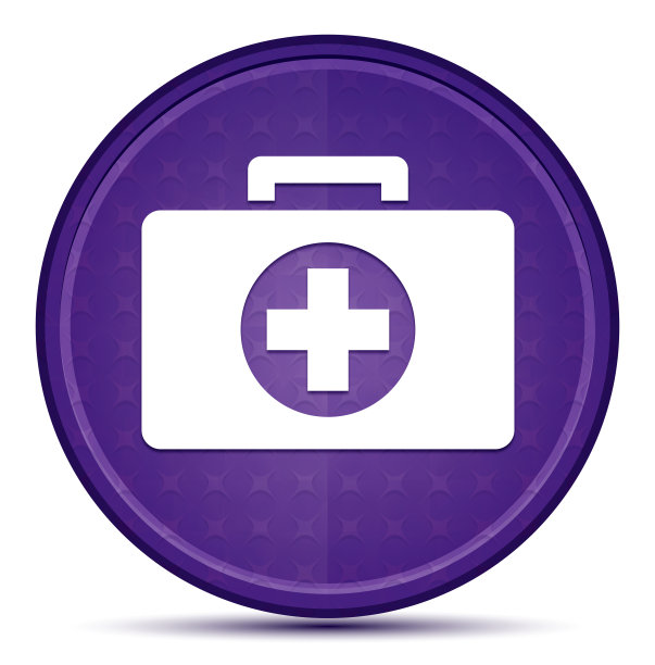 急救箱图标Prime紫色圆形按钮图片下载