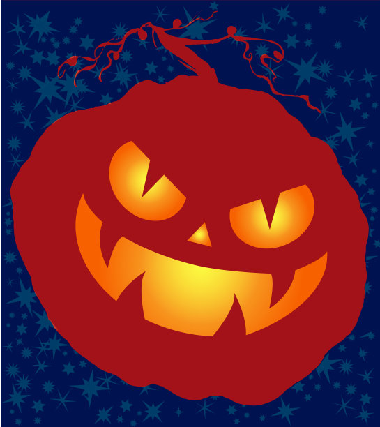 矢量图片与减轻杰克O灯在黑暗中发光图片下载