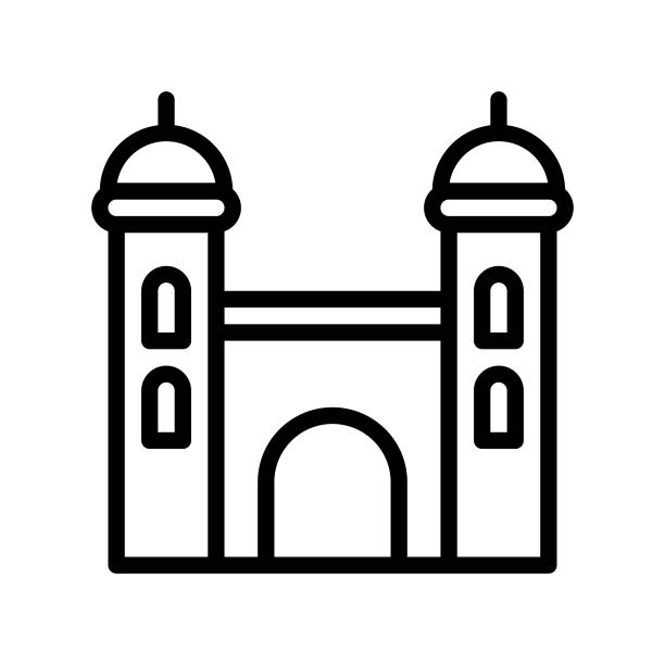 地标宣礼塔传统建筑可编辑轮廓图标图片下载