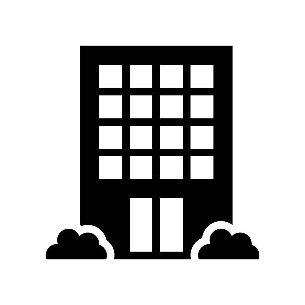 住宅物业外观黑色图标图片下载