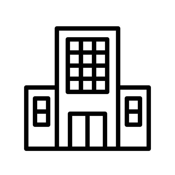 住宅房屋外观建筑可编辑轮廓图标图片下载