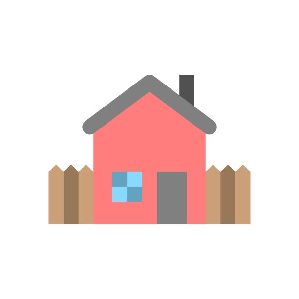 住宅房屋外观扁平设计图标图片下载