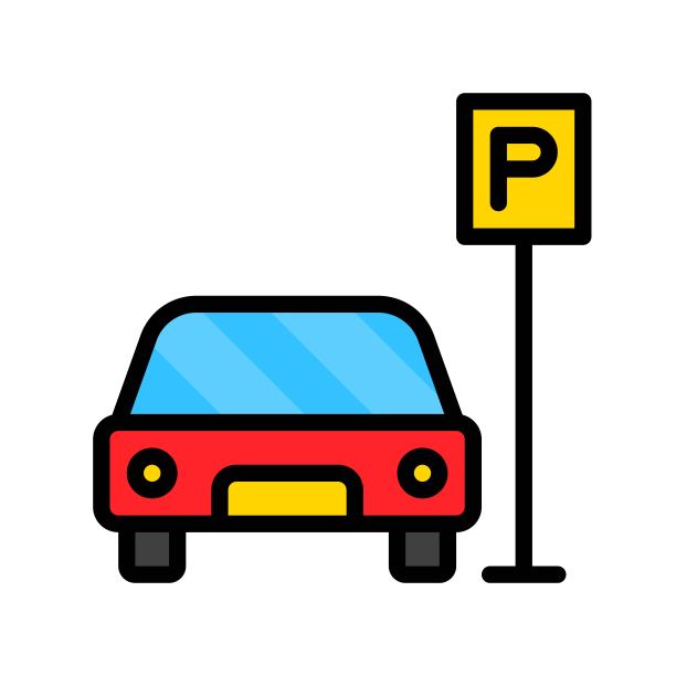 停车场填充轮廓图标可编辑的笔触图片下载