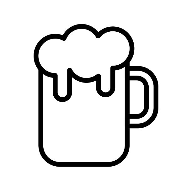 可编辑的饮料轮廓图标图片下载