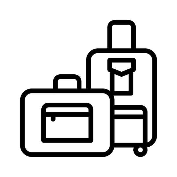 旅行包矢量图，行李线稿图标图片下载