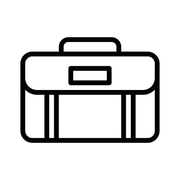 公文包矢量行李箱线条风格图标图片下载