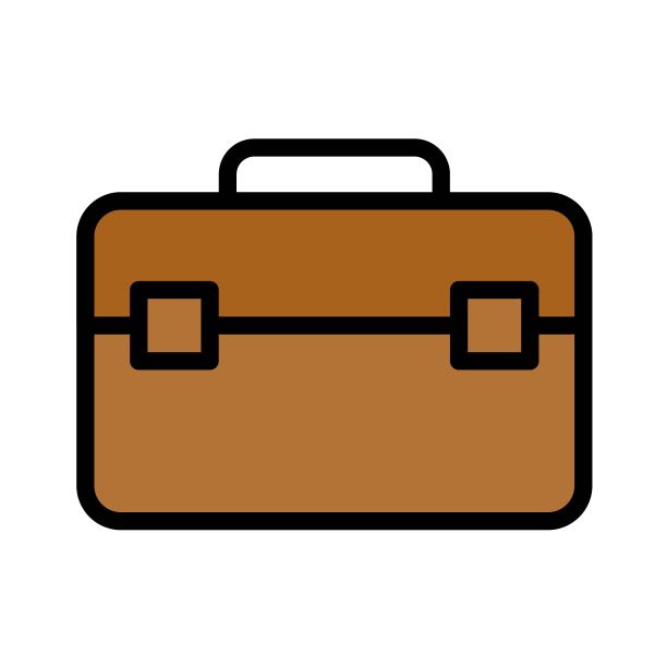 公文包矢量图，可编辑轮廓的行李图标图片下载