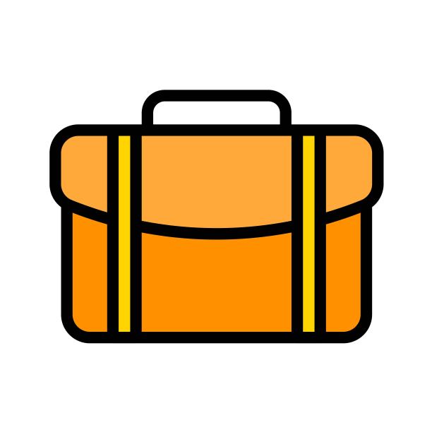 手提包矢量图，可编辑轮廓的行李填充样式图标图片下载