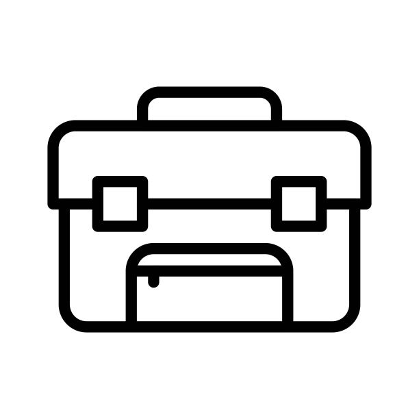 公文包矢量行李箱线条风格图标图片下载