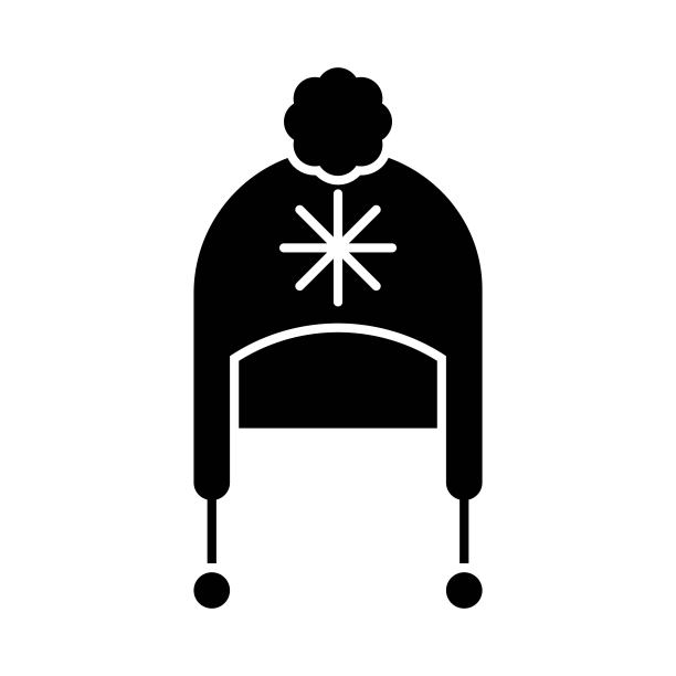 冬季帽子向量，圣诞相关固体风格的图标图片下载