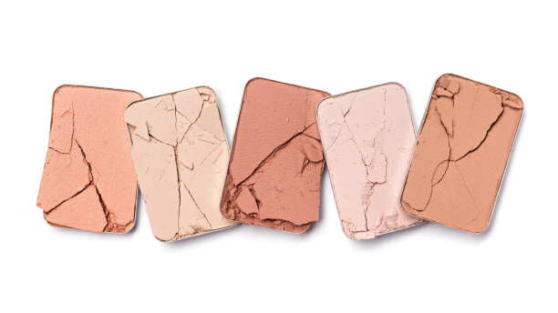 矩形粉色，米色和珊瑚色的破碎眼影图片下载