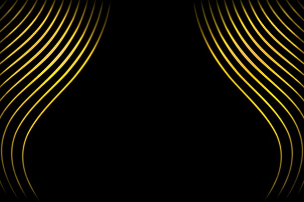 抽象的舞台幕布，黑色背景，金色曲线图片下载