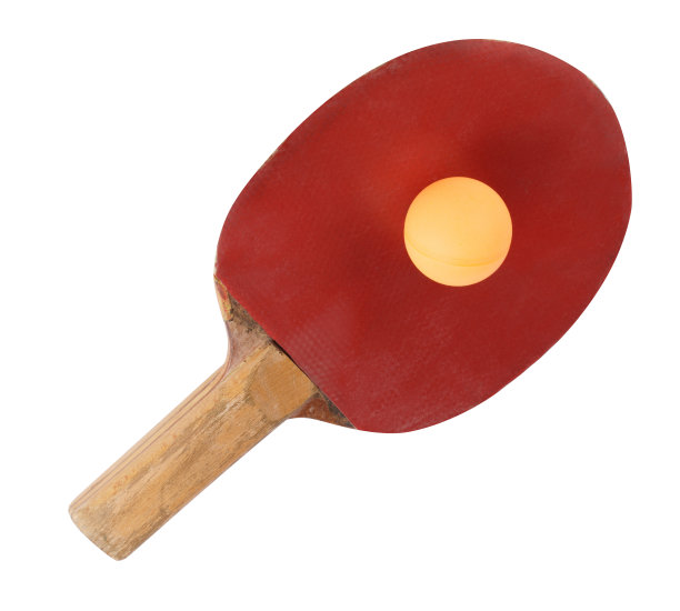 孤立的乒乓球拍图片下载