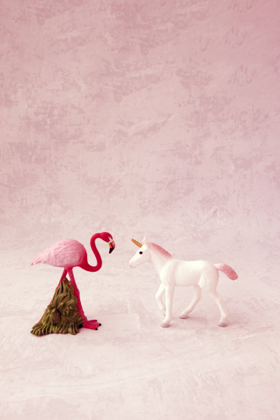 火烈鸟和独角兽。2019年趋势概念图片下载