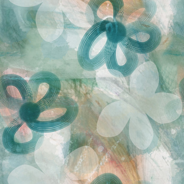 无缝图案与花卉元素。图片下载