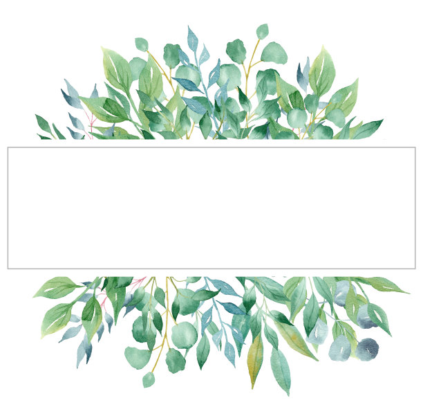 树枝水彩画手绘栅格框架模板图片下载