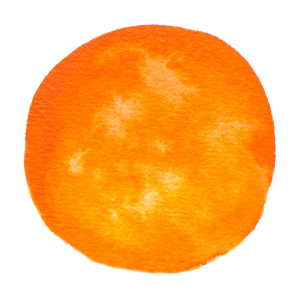 矢量圆形橙色水彩油漆纹理隔离在白色为您的设计图片下载