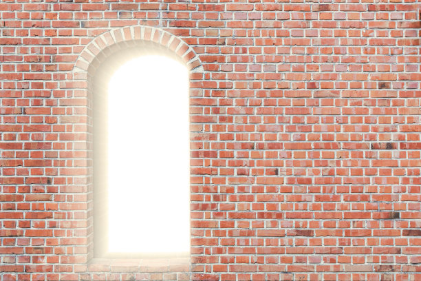 红色的砖墙闪烁着光芒。图片下载