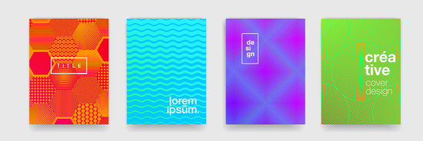 抽象图案，几何形状趋势向量背景。现代色彩渐变，线条波和圆形纹理图案背景图片下载