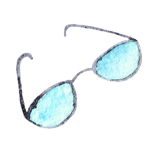 水彩画眼镜孤立在白色的背景图片下载