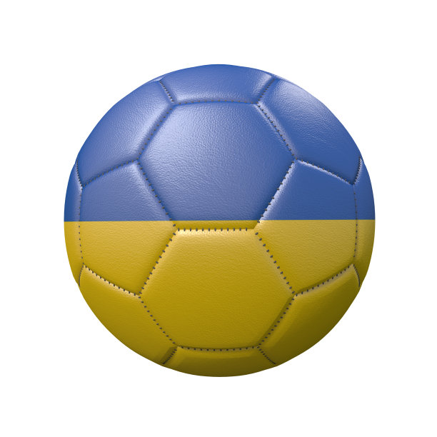 足球旗帜颜色孤立在白色背景。乌克兰。图片下载