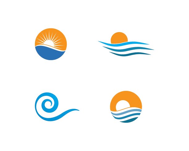 水波符号和图标模板图片下载