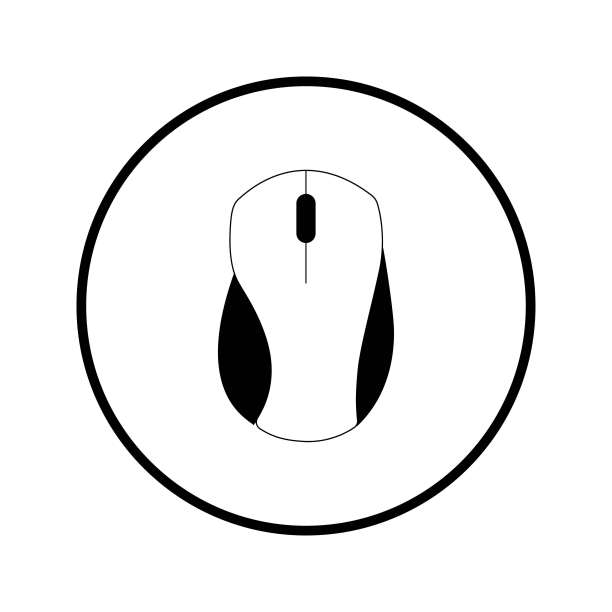 鼠标图标。应用程序按钮在白色背景黑圈图片下载