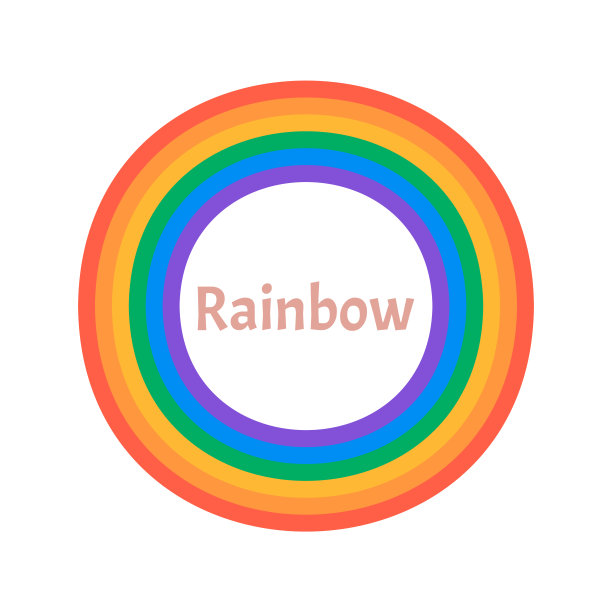 彩色彩虹孤立在白色背景。彩虹3 d图标图片下载