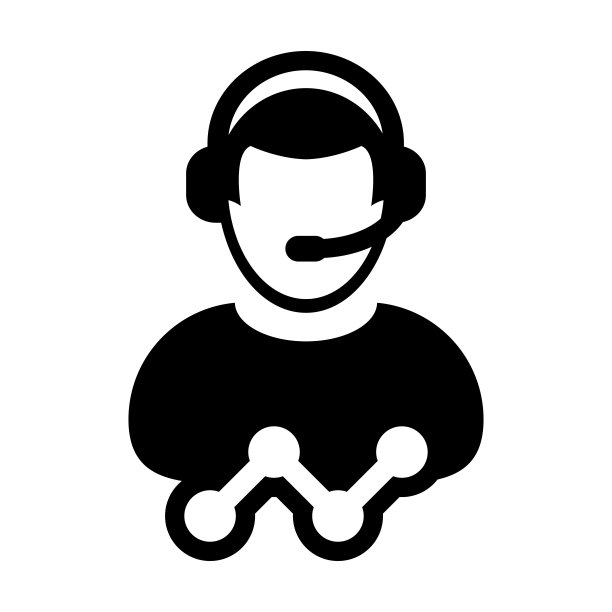 分析图标向量男性客户数据支持个人档案头像与耳机和线形图在线助理在字形象形图图片下载