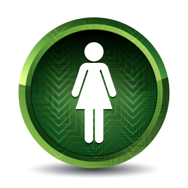 女人图标叶绿色圆形按钮图片下载