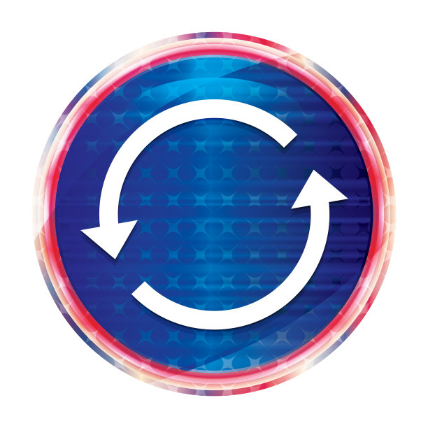 更新箭头图标花式蓝色圆形按钮图片下载