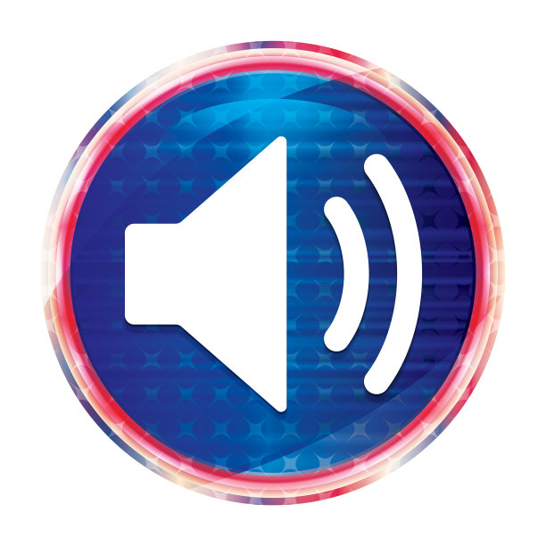 音量扬声器图标花哨的蓝色圆形按钮图片下载