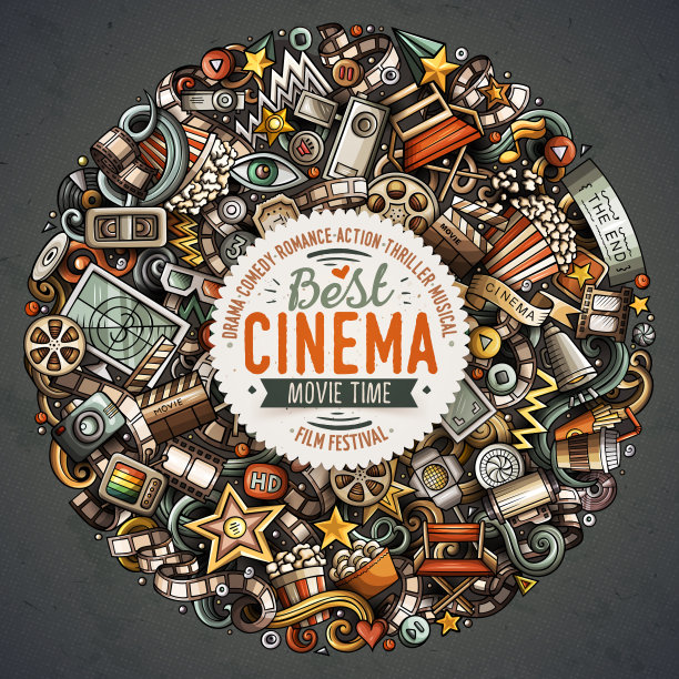 卡通矢量涂鸦电影插图图片下载