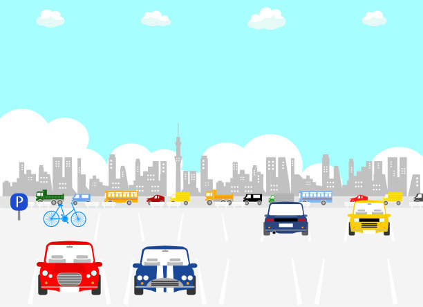 汽车停在城市里图片下载