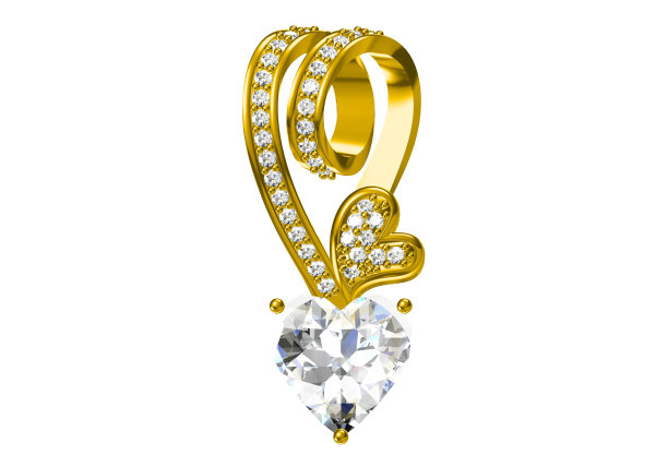 美丽的垂饰在白色的背景。3d渲染图片下载