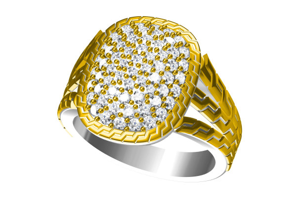带钻石的结婚戒指。爱的迹象。时尚珠宝。3d渲染图片下载