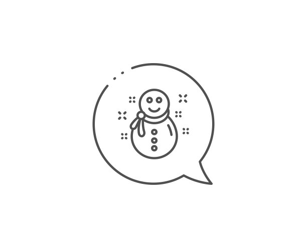 圣诞雪人线图标。新年的迹象。向量图片下载